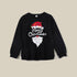 Family of three black vests Santa cartoon printed Christmas top